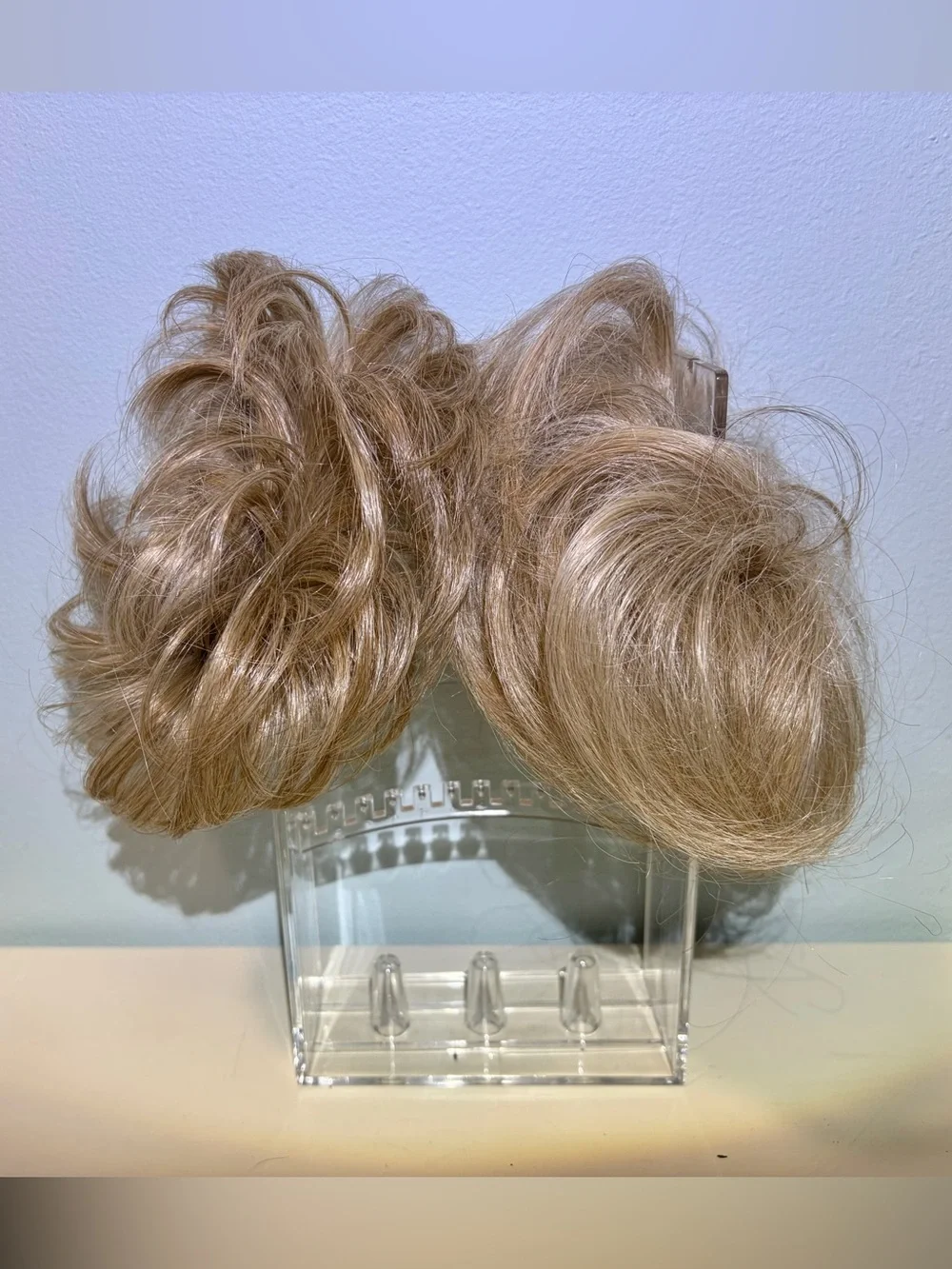 2 Toni Brattin Blonde Messy Hair Bun Scrunchie in Medium Blonde - 2 Lengths
